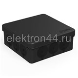 Коробка распред. для прямого монтажа двухкомпонентная без/гал.(HF) чёрн. 100х100х40 Промрукав